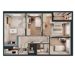 3-к квартира, вторичка, 73м2, 11/16 этаж