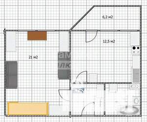 1-к квартира, вторичка, 42м2, 1/18 этаж