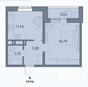 1-к квартира, сданный дом, 38м2, 4/16 этаж