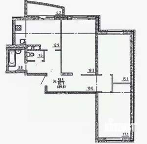 3-к квартира, вторичка, 90м2, 10/16 этаж