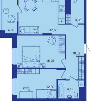2-к квартира, вторичка, 68м2, 13/17 этаж