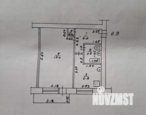 1-к квартира, вторичка, 32м2, 3/5 этаж