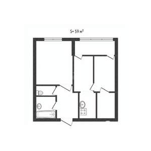 2-к квартира, вторичка, 59м2, 1/9 этаж