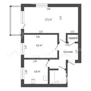 2-к квартира, вторичка, 41м2, 3/5 этаж