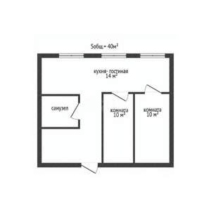 3-к квартира, вторичка, 41м2, 1/2 этаж