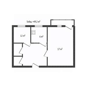 2-к квартира, вторичка, 49м2, 3/10 этаж