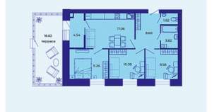 3-к квартира, вторичка, 86м2, 1/9 этаж