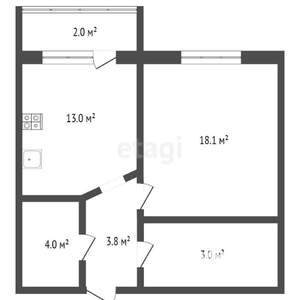 1-к квартира, вторичка, 44м2, 11/12 этаж