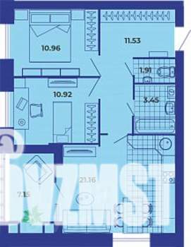 2-к квартира, строящийся дом, 67м2, 7/9 этаж