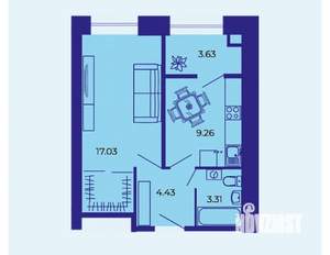 1-к квартира, вторичка, 38м2, 9/10 этаж