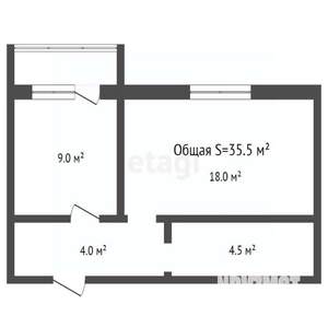 1-к квартира, вторичка, 36м2, 3/10 этаж