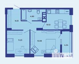 2-к квартира, вторичка, 55м2, 8/19 этаж