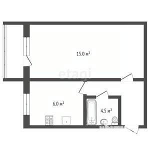 1-к квартира, вторичка, 30м2, 5/5 этаж