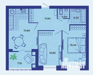 2-к квартира, сданный дом, 71м2, 7/9 этаж