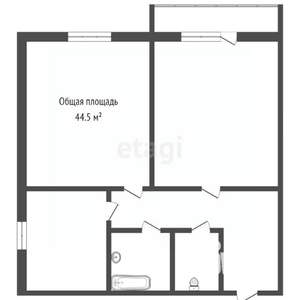2-к квартира, вторичка, 45м2, 9/9 этаж