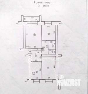 3-к квартира, вторичка, 59м2, 3/6 этаж