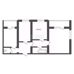 3-к квартира, вторичка, 103м2, 4/14 этаж