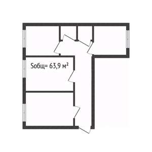 3-к квартира, вторичка, 64м2, 10/10 этаж