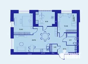2-к квартира, вторичка, 79м2, 3/9 этаж