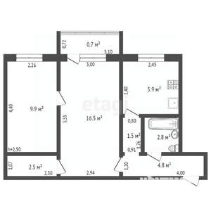 2-к квартира, вторичка, 42м2, 2/5 этаж