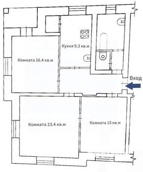 3-к квартира, вторичка, 82м2, 2/2 этаж
