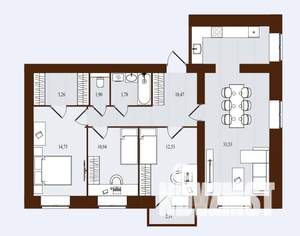 3-к квартира, вторичка, 95м2, 14/14 этаж