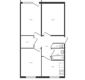 3-к квартира, вторичка, 63м2, 5/5 этаж