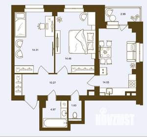 2-к квартира, вторичка, 62м2, 2/16 этаж