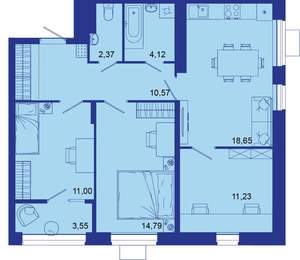 3-к квартира, вторичка, 77м2, 11/16 этаж