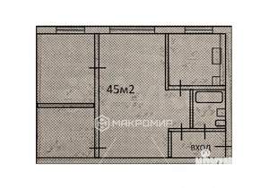 2-к квартира, вторичка, 45м2, 1/5 этаж