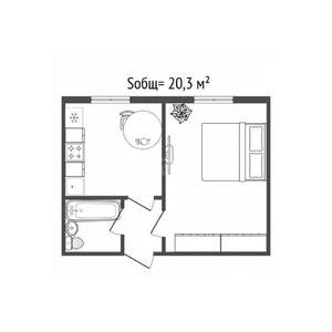 1-к квартира, вторичка, 20м2, 2/5 этаж