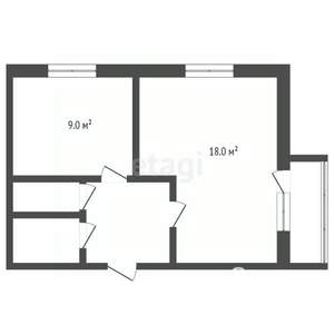 1-к квартира, вторичка, 43м2, 2/4 этаж