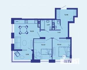 2-к квартира, вторичка, 61м2, 15/19 этаж