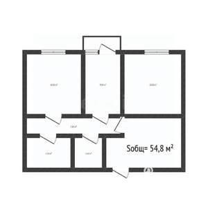 2-к квартира, вторичка, 55м2, 5/5 этаж