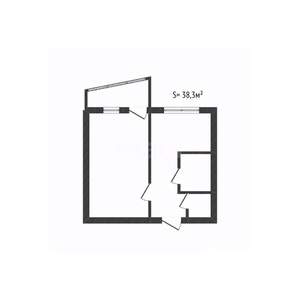 1-к квартира, вторичка, 38м2, 6/9 этаж