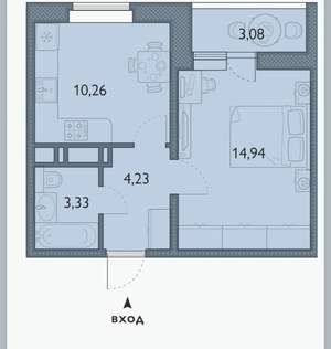 1-к квартира, вторичка, 34м2, 4/16 этаж