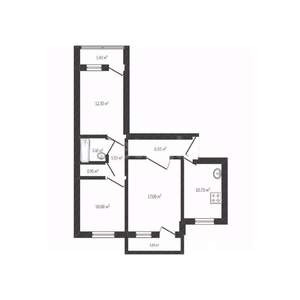 3-к квартира, вторичка, 66м2, 10/10 этаж