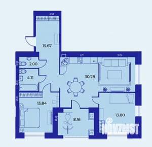 2-к квартира, вторичка, 88м2, 5/9 этаж