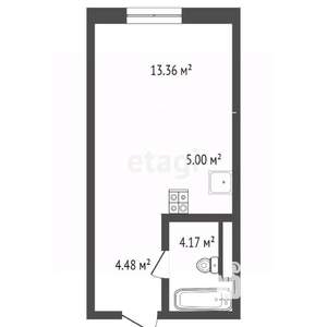 Студия квартира, вторичка, 27м2, 4/16 этаж