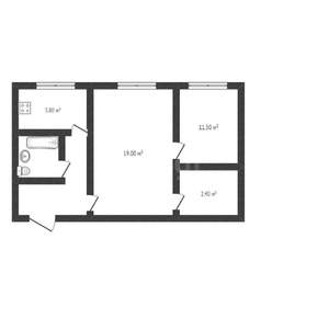 2-к квартира, вторичка, 41м2, 1/4 этаж