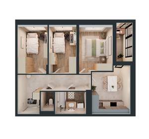 3-к квартира, вторичка, 59м2, 13/16 этаж