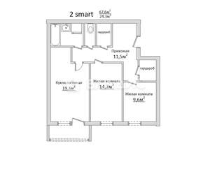 2-к квартира, вторичка, 68м2, 3/9 этаж