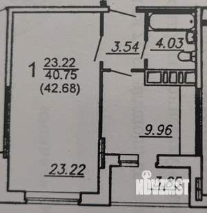 1-к квартира, вторичка, 40м2, 19/19 этаж