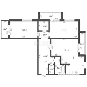 2-к квартира, вторичка, 95м2, 6/10 этаж