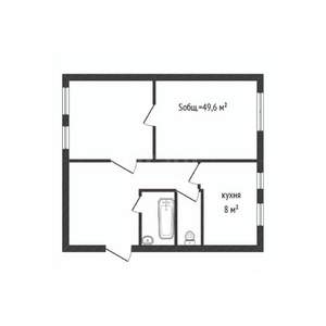 2-к квартира, вторичка, 50м2, 1/4 этаж