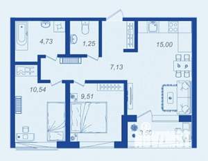 2-к квартира, вторичка, 50м2, 11/17 этаж