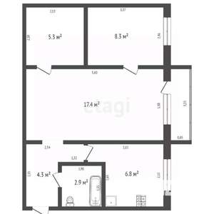 2-к квартира, вторичка, 46м2, 5/5 этаж