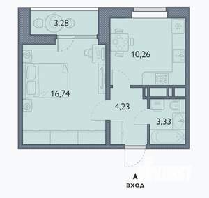 1-к квартира, сданный дом, 36м2, 10/16 этаж