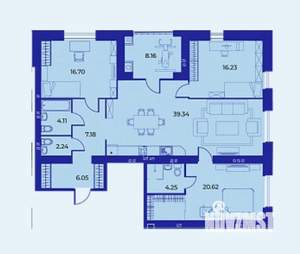 3-к квартира, вторичка, 125м2, 4/9 этаж