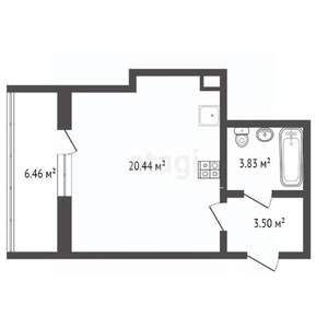 Студия квартира, вторичка, 35м2, 2/19 этаж